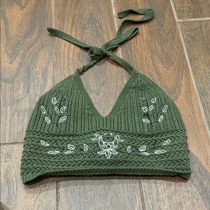 SHEIN Green Knit Crop Top